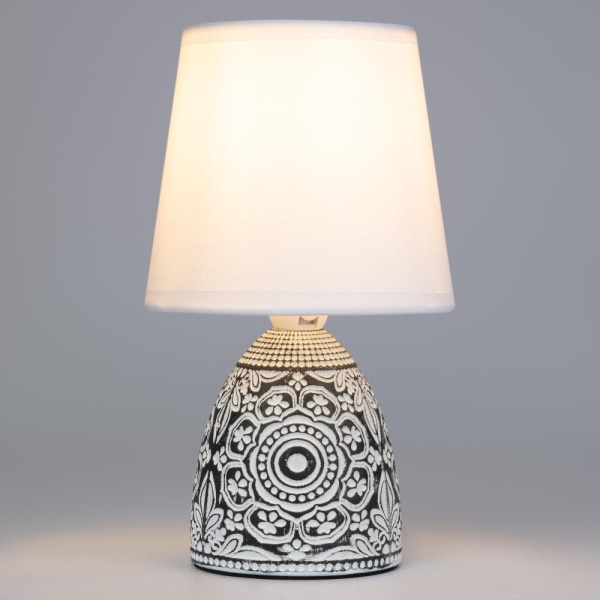 Настольная лампа Rivoli Debora 7045-502 1 * Е14 40 Вт керамика черная с абажуром