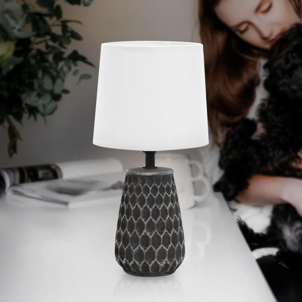 Настольная лампа Rivoli Bertha 7071-501 1 * Е14 40 Вт керамика черная