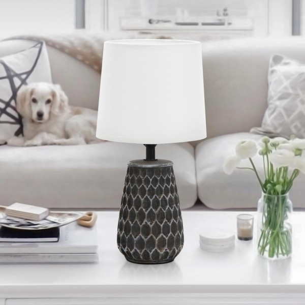 Настольная лампа Rivoli Bertha 7071-501 1 * Е14 40 Вт керамика черная