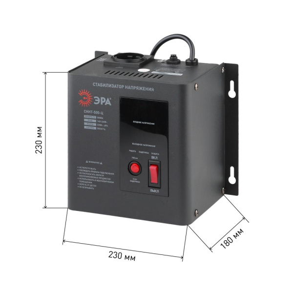 СННТ-500-Ц ЭРА Стабилизатор напряжения настенный, ц.д., 140-260В/220/В, 500ВА (4/72)