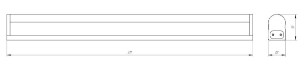 Линейный светодиодный светильник ЭРА LLED-01-04W-4000-W 4Вт 4000K L314мм с выключателем