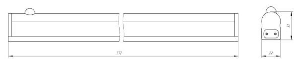 Линейный светодиодный светильник ЭРА LLED-02-08W-4000-MS-W 8Вт 4000K L574мм с датчиком движения