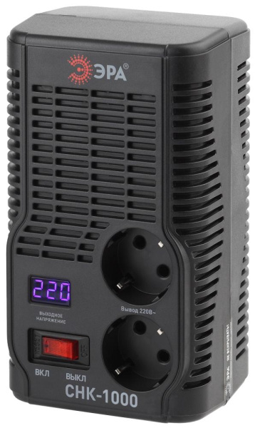 СНК-1000 ЭРА Стабилизатор напр. компакт, 160-260В/220В, 1000ВА (8/192)