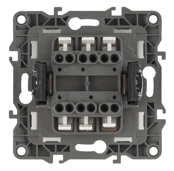 12-1104-04 ЭРА Выключатель двойной, 10АХ-250В, IP20, Эра12, шампань (10/100/3200)