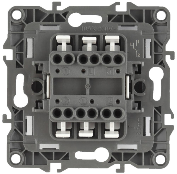 12-1106-04 ЭРА Переключатель двойной, 10АХ-250В, IP20, Эра12, шампань (10/100/2500)