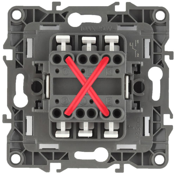 12-1108-04 ЭРА Переключатель промежуточный, 10АХ-250В, IP20, Эра12, шампань (10/100/2500)