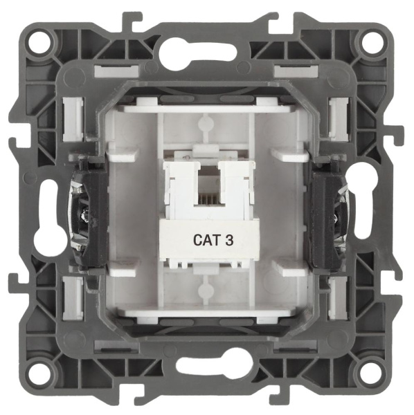 12-3105-12 ЭРА Розетка телефонная RJ11, IP20, Эра12, графит (10/100/2500)