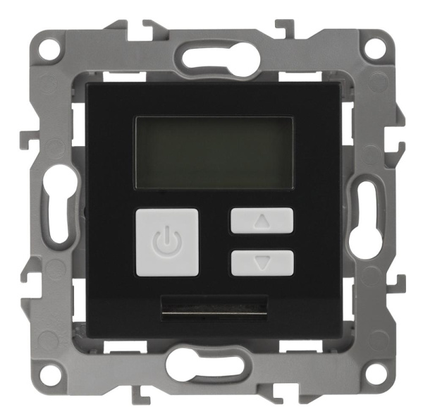 12-4111-05 ЭРА Терморегулятор универс. 230В-Imax16А, IP20, Эра12, антрацит (6/60/1200)