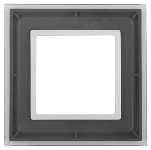 14-5101-00 ЭРА Рамка на 1 пост, стекло, Эра Elegance, прозрачный+бел (10/50/1800)