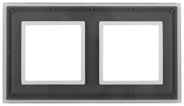 14-5102-00 ЭРА Рамка на 2 поста, стекло, Эра Elegance, прозрачный+бел (5/50/1200)