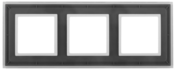 14-5103-00 ЭРА Рамка на 3 поста, стекло, Эра Elegance, прозрачный+бел (5/25/1400)