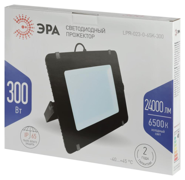 Прожектор светодиодный уличный ЭРА LPR-023-0-65K-300 300Вт 6500К 24000Лм IP65