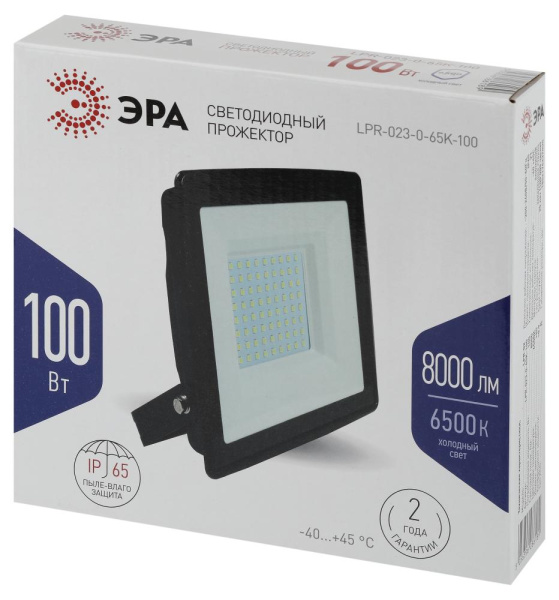 Прожектор светодиодный уличный ЭРА LPR-023-0-65K-100 100Вт 6500K 8000Лм IP65