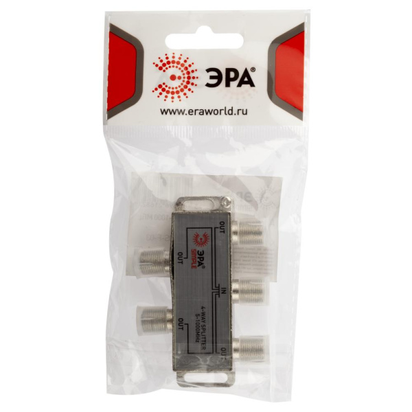 DS-F-03  Делитель ТВ ЭРА SIMPLE DS-F-03 4 ответвления под F разъём 5-1000 МГц упаковка 1 шт