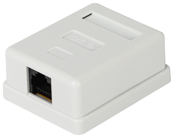 RJ01UN-1  Розетка компьютерная RJ-45 ЭРА RJ01UN-1 категория 5е неэкранированная 1-порт
