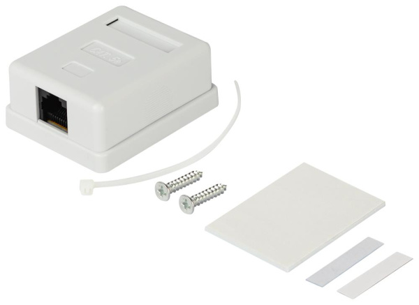 RJ01UN-1  Розетка компьютерная RJ-45 ЭРА RJ01UN-1 категория 5е неэкранированная 1-порт