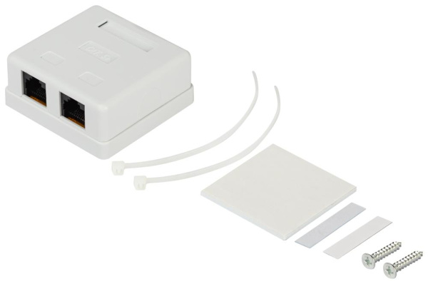 Компьютерная розетка ЭРА RJ-45 категория 5е неэкранированная 2-порта упаковка 30 шт