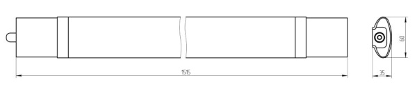 Линейный светодиодный светильник ЭРА SPP-3-50-6K-M 50Вт 6500K 4250Лм IP65 1515х60х35 матовый