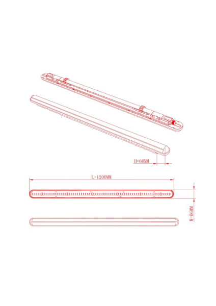 Линейный светодиодный светильник ЭРА SPP-201-1-65K-036 36Вт 6500К 3780Лм IP65 1200 прозрачный