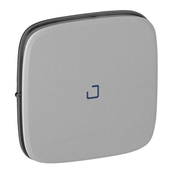 Legrand Valena ALLURE Алюм Клавиша 1-ая с подсветкой/индикацией (голубая линза в центре)