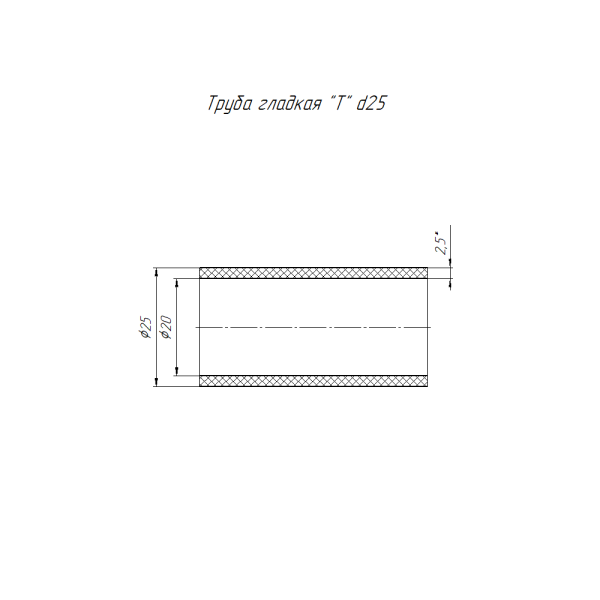 Труба гладкая ПНД 3-х метровая тяжелая d25 мм черная (2,3мм) (120м/уп) Промрукав