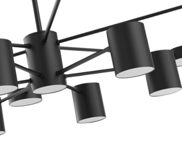 07649-13D,19 Люстра димм.Мекли черный Led 180W