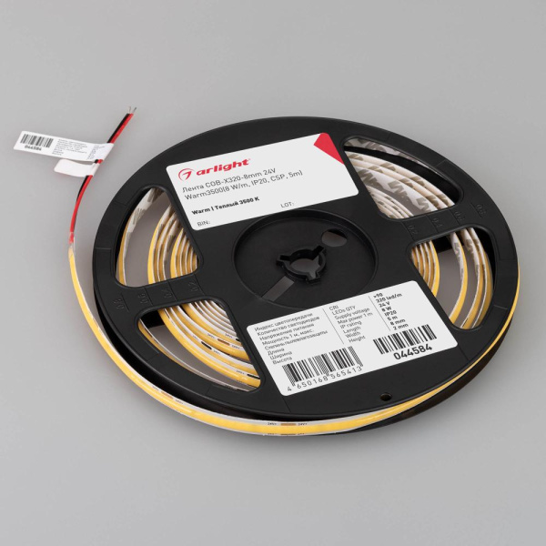 Лента COB-X320-8mm 24V Warm3500(8 W/m, IP20, CSP, 5m) (Arlight, -)