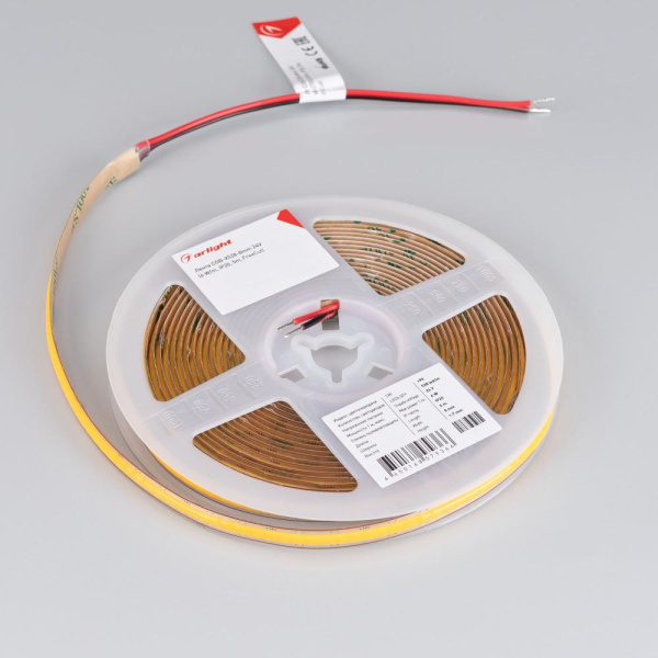 Лента COB-X528-8mm 24V Warm3000 (6 W/m, IP20, 5m, FreeCut) (Arlight, Свободная резка)