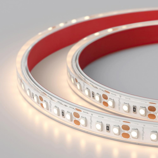 Лента RTW 2-5000PS 12V Warm3000 2x (3528, 600 LED, LUX) (Arlight, 9.6 Вт/м, IP67)