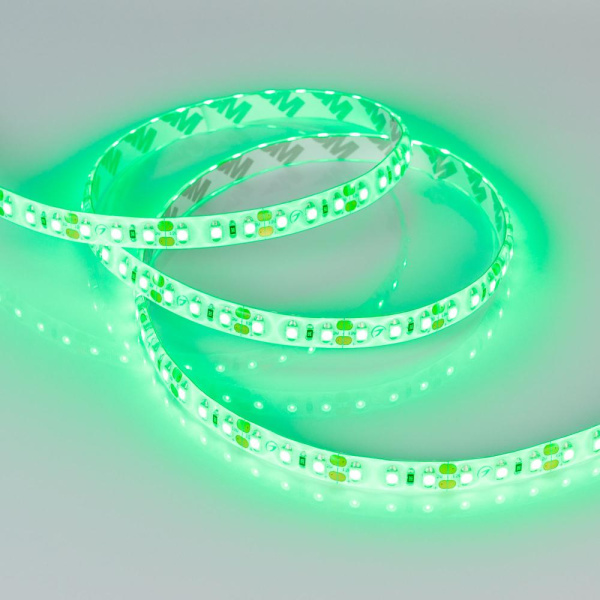 Лента RTW 2-5000SE 12V Green 2x (3528, 600 LED, LUX) (Arlight, 9.6 Вт/м, IP65)