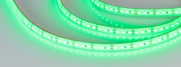 Лента RTW 2-5000PGS 12V Green 2x (3528, 600 LED, LUX) (Arlight, 9.6 Вт/м, IP67)