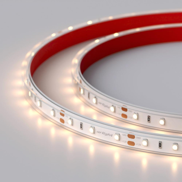 Лента RTW 2-5000PGS 12V Warm (3528, 300 LED, LUX) (Arlight, 4.8 Вт/м, IP67)