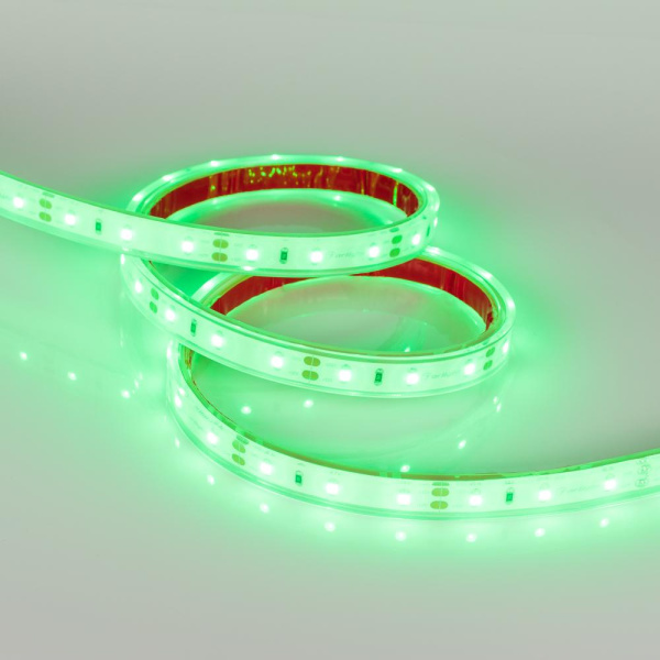 Лента RTW 2-5000PGS 12V Green (3528, 300 LED, LUX) (Arlight, 4.8 Вт/м, IP67)