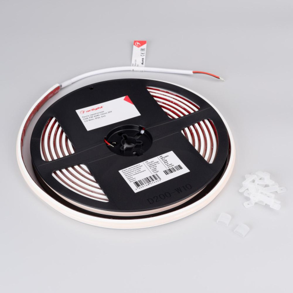 Лента герметичная COB-PW-X480-10mm 24V Day4000 (10 W/m, IP66, 5m) (Arlight, 5 лет)