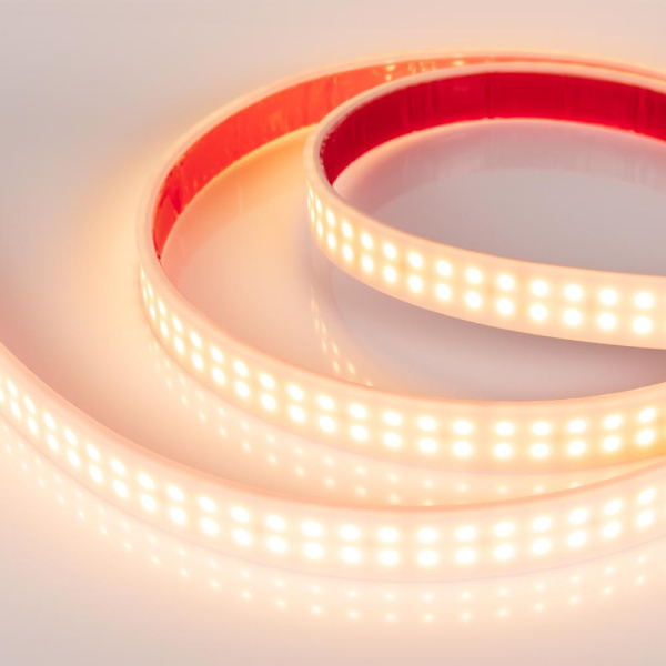 Лента RTW 2-5000PW 24V Warm2700 2x2 (3528, 1200 LED, LUX) (Arlight, 19.2 Вт/м, IP66)