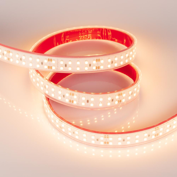 Лента RTW 2-5000P 24V Warm2700 2x2 (3528, 1200 LED, LUX) (Arlight, 19.2 Вт/м, IP66)