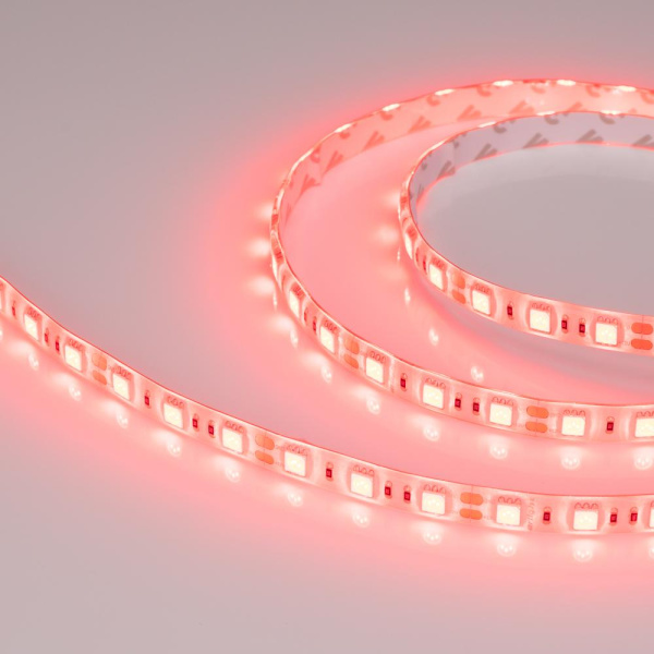 Лента RTW 2-5000SE 12V Red 2x (5060, 300 LED, LUX) (Arlight, 14.4 Вт/м, IP65)
