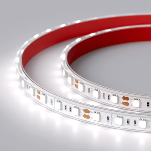 Лента RTW 2-5000P 12V White6000 2x (5060, 300 LED, LUX) (Arlight, 14.4 Вт/м, IP66)