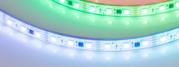 Лента герметичная SPI-PS-B60-12mm 12V RGB-PX3-BPT (12 W/m, IP67, 5060, 5m) (Arlight, бегущий огонь)