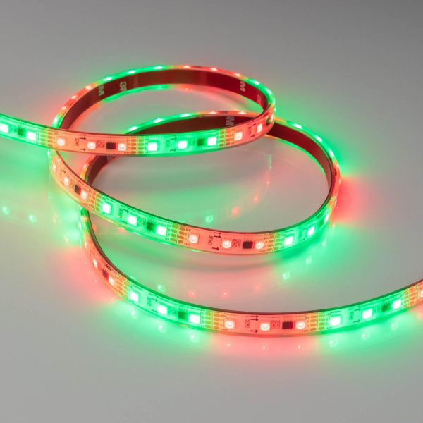 Лента SPI-5000PGS-5060-60 12V Cx3 RGB-Auto (12mm, 13.2W/m, IP67) (Arlight, Закрытый, IP67)