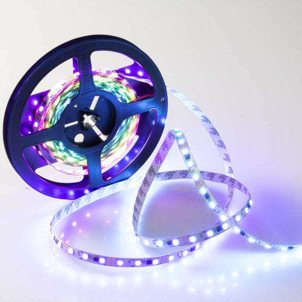 Лента SPI-5000-5060-60 12V Cx3 RGB-Auto (10mm, 13.2W/m, IP20) (Arlight, Открытый, IP20)