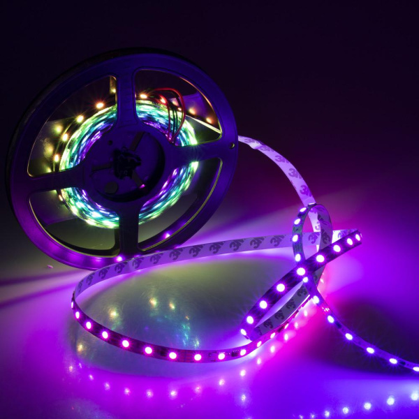 Лента SPI-5000-5060-60 12V Cx3 RGB-Auto (10mm, 13.2W/m, IP20) (Arlight, Открытый, IP20)