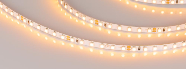 Лента RT 2-5000 24V Yellow 5mm 2x (3528, 600 LED, LUX) (Arlight, 9.6 Вт/м, IP20)