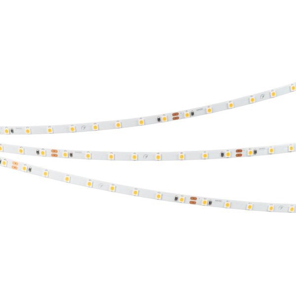 Лента RT-A80-5mm 24V Warm3500 (5 W/m, IP20, 2835, 5m) (Arlight, Открытый)