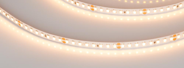 Лента RT-A160-8mm 24V Warm2400 (12 W/m, IP20, 2835, 5m) (Arlight, высок.эфф.150 лм/Вт)