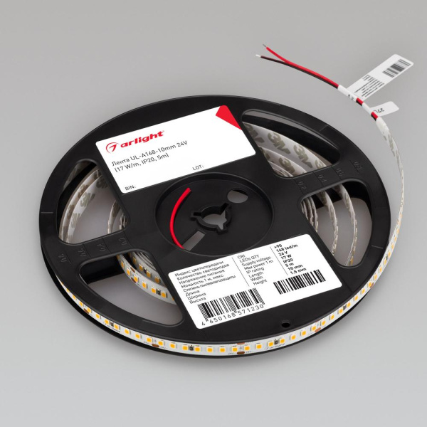 Лента UL-A168-10mm 24V Day4000 (17 W/m, IP20, 5m) (Arlight, 7 лет)