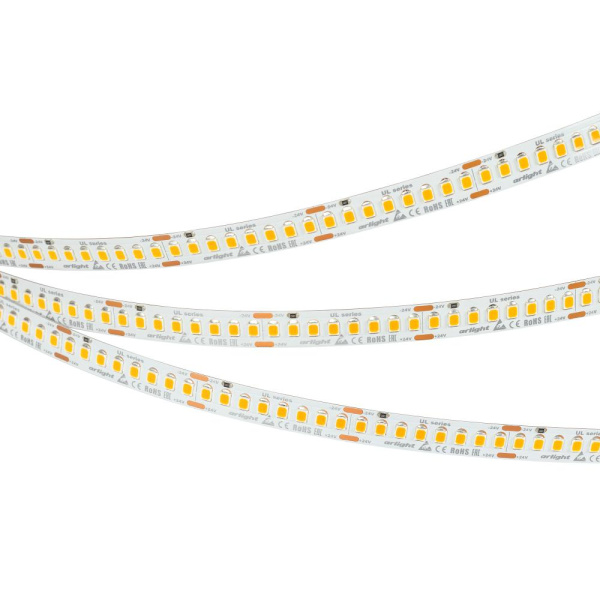 Лента UL-A200-10mm 24V Warm3500 (20 W/m, IP20, 5m) (Arlight, высок.эфф.150 лм/Вт)
