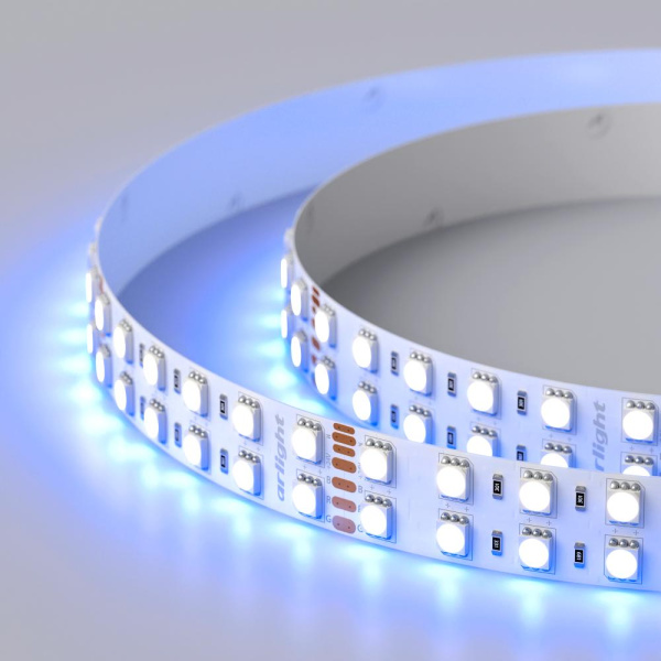 Лента RT 2-5000 24V RGB-White 2x2 (5060, 720 LED, LUX) (Arlight, 32 Вт/м, IP20)