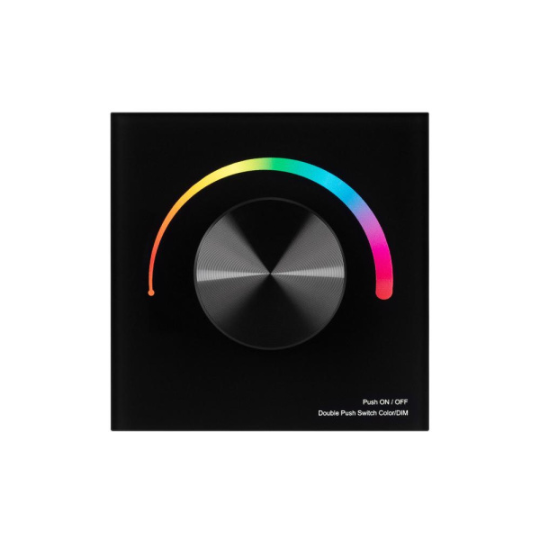 Панель SMART-P8-RGB-G-IN Black (12-24V, 3x4A, Rotary, 2.4G) (Arlight, IP20 Пластик, 5 лет)