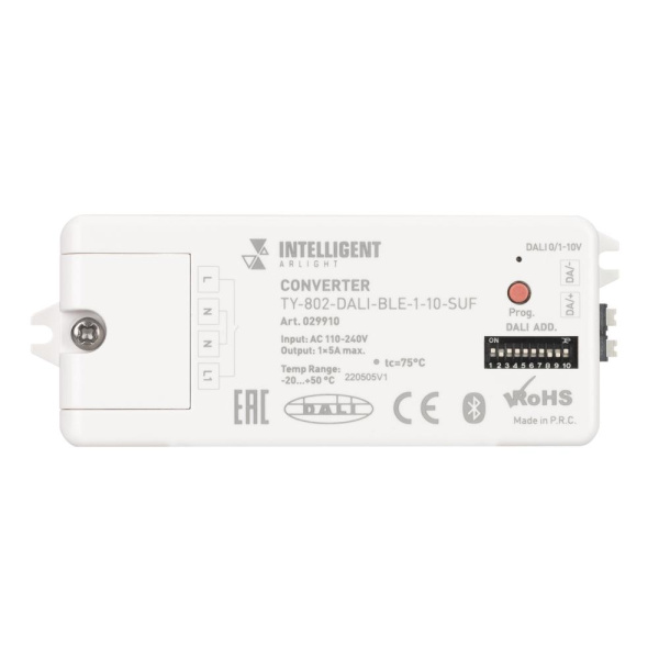 INTELLIGENT ARLIGHT Конвертер TY-802-DALI-BLE-1-10-SUF (230V, 10A, DALI, 0-10V) (IARL, IP20 Пластик, 3 года)